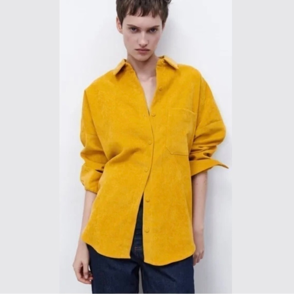 Zara Button Lined-waled Corduroy Shirt